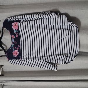 Striped and Floral Top